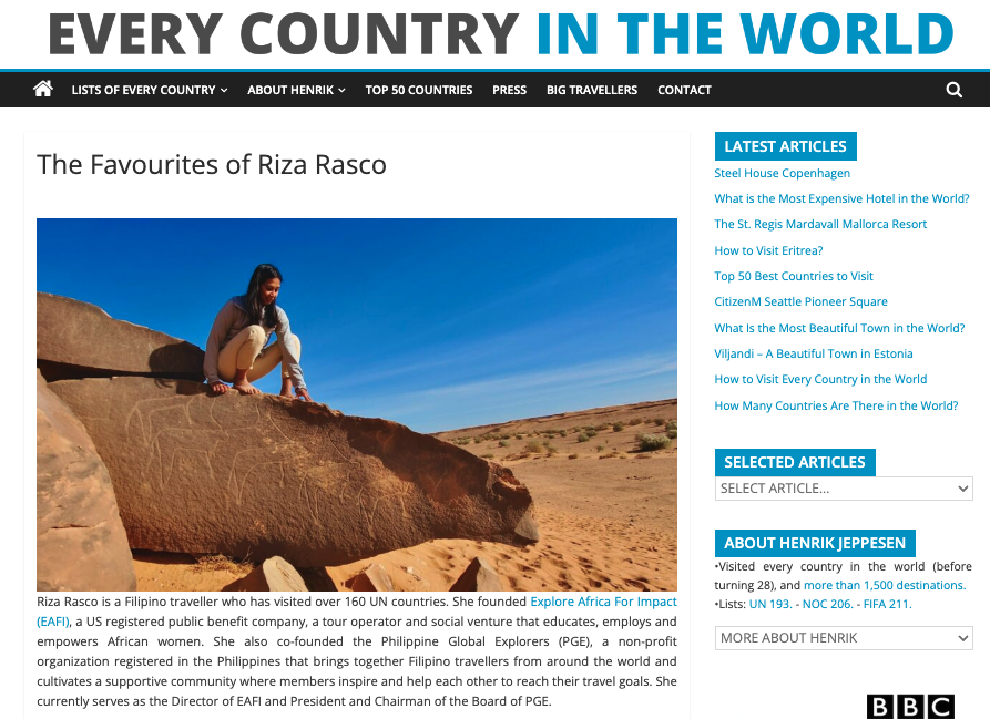 Every Country In the World Feature Riza Rasco